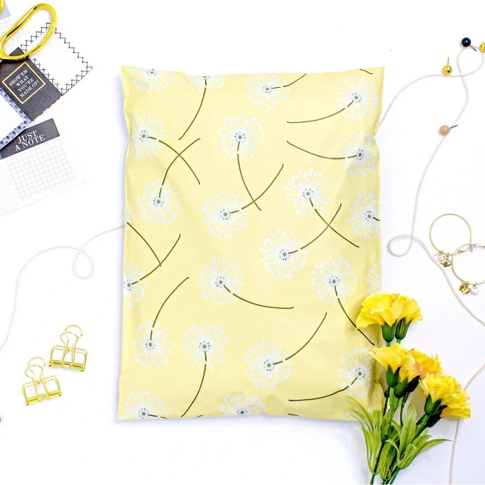 12x15.5 Poly Mailers | set of 25 dandelion, Design | Shipping Mail Bags